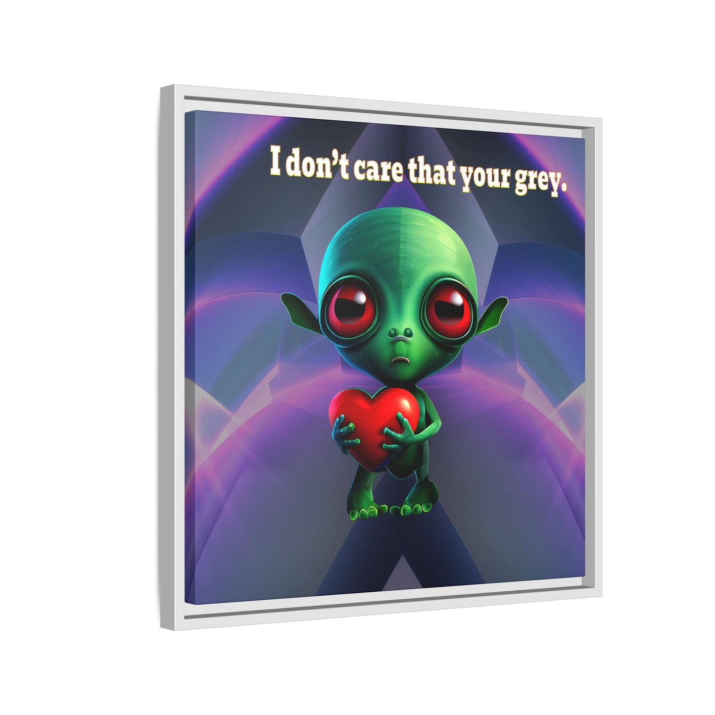 I don't care that your grey - framed canvas art (grey-pink wave)