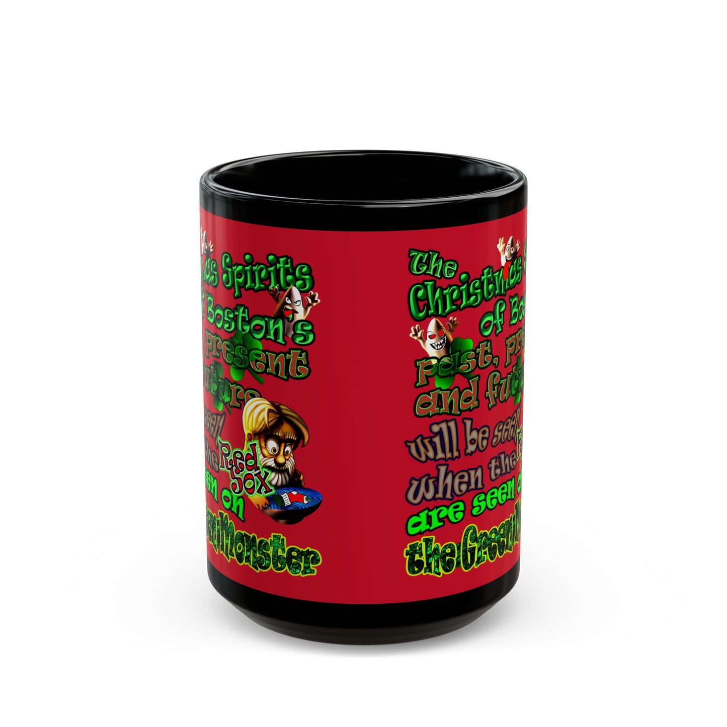 christmas spirits of boston - Black Mug (dark red)