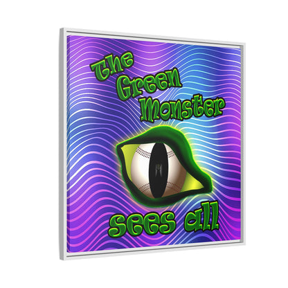 green monster - framed canvas art (purple wave)