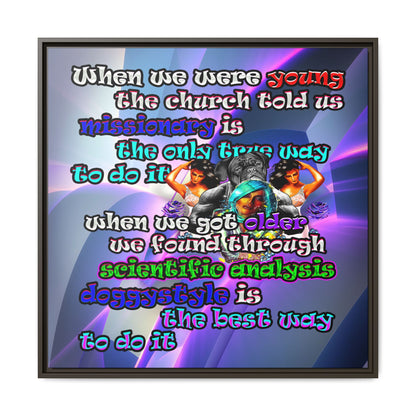 doggystyle - framed canvas art (grey-pink wave)