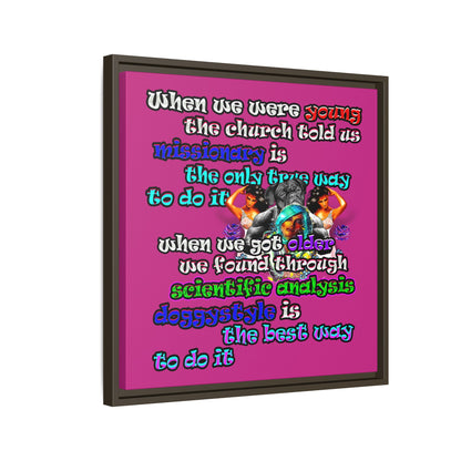doggystyle - framed canvas art (pink)