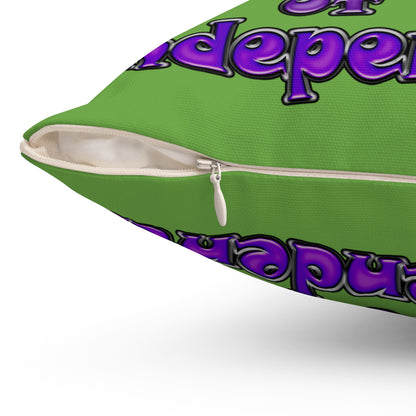 declaration of the independents - Spun Polyester Square Pillow - (green)