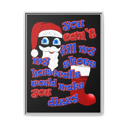 santa's shoes - framed canvas art (black)