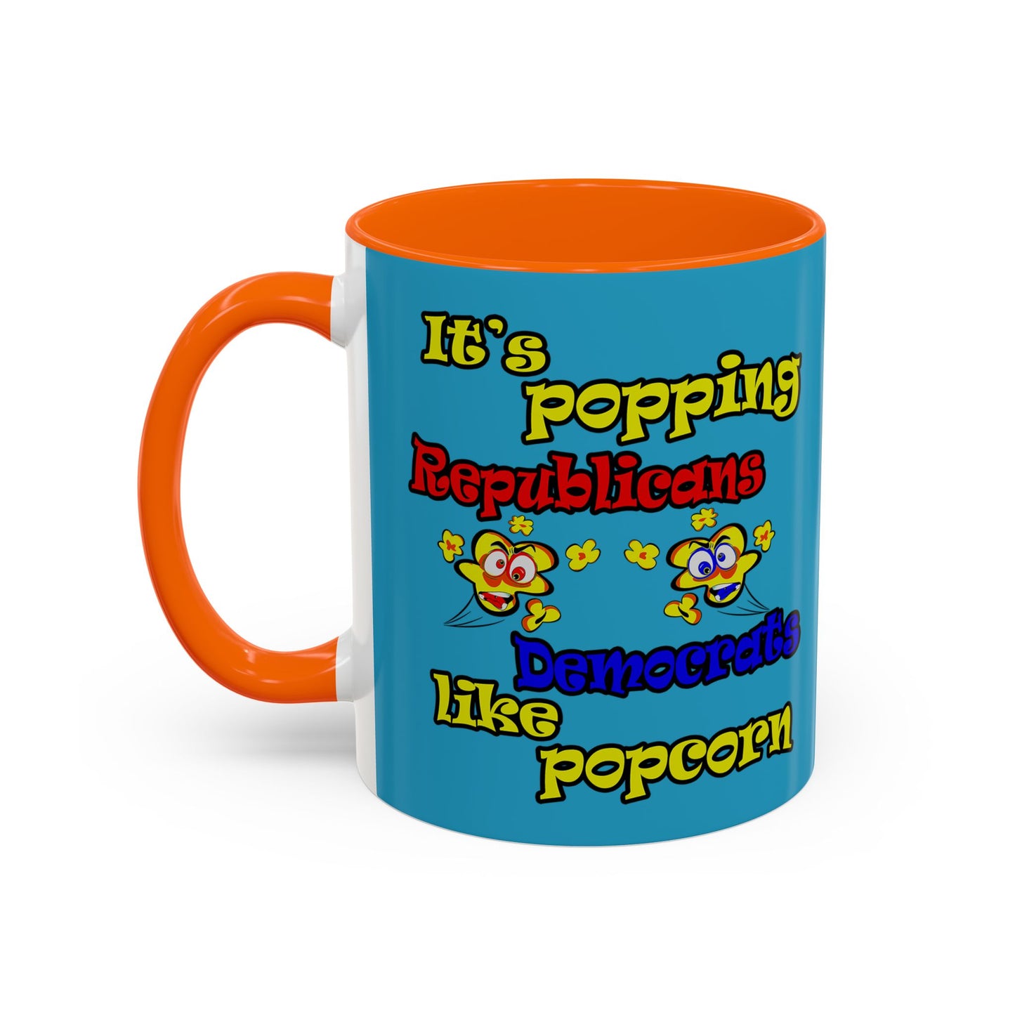popping like popcorn - Accent Mug (turquoise)