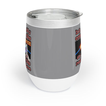 defy conquer reach - Chill Wine Tumbler (grey)