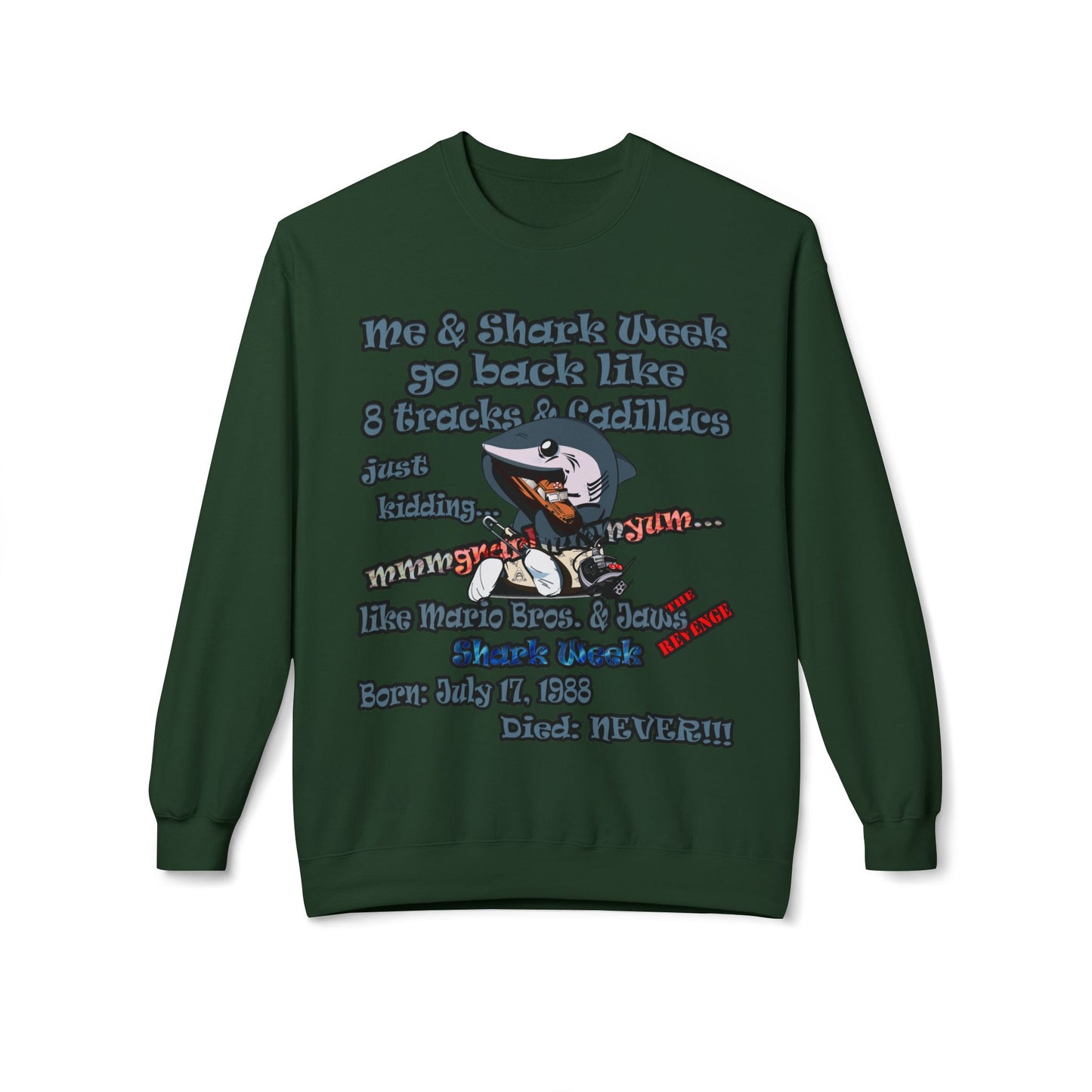 shark week - Unisex Midweight Softstyle Fleece Crewneck Sweatshirt