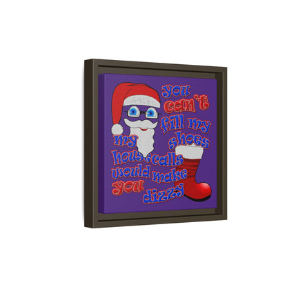 santa's shoes - framed canvas art (purple)