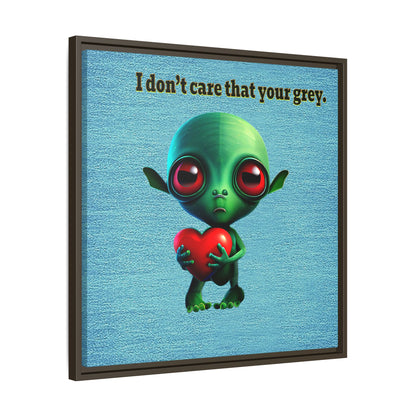 I don't care that your grey - framed canvas art (faded blue)