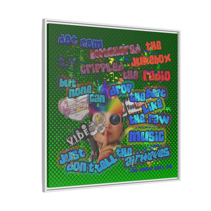 drop the beat - framed canvas art (logo green)