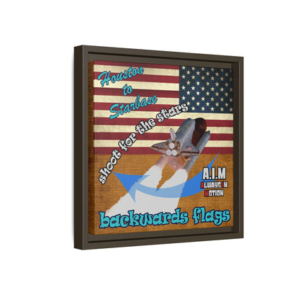 shoot for the stars - framed canvas art (brown papyrus)