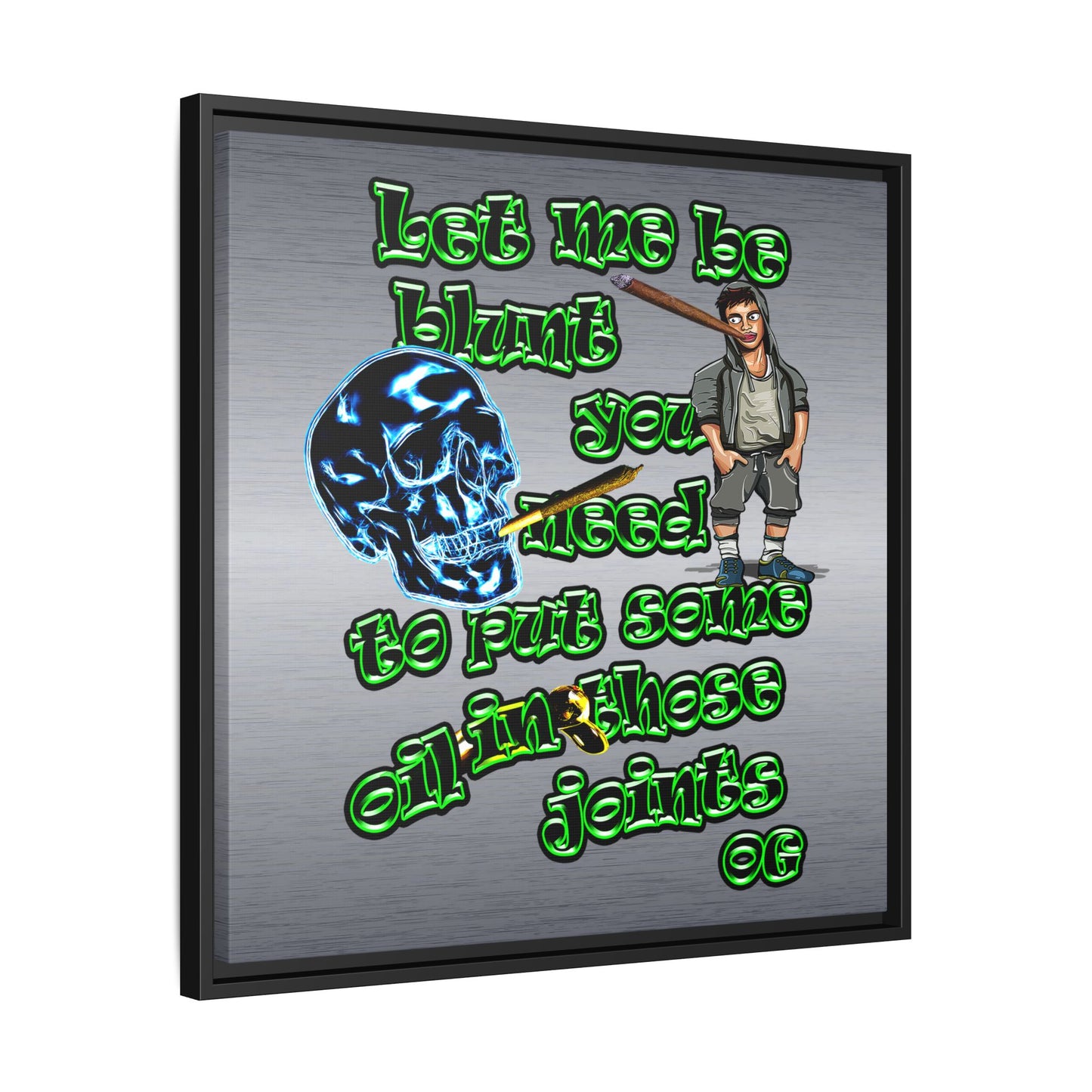 og - framed canvas art (brushed nickel)