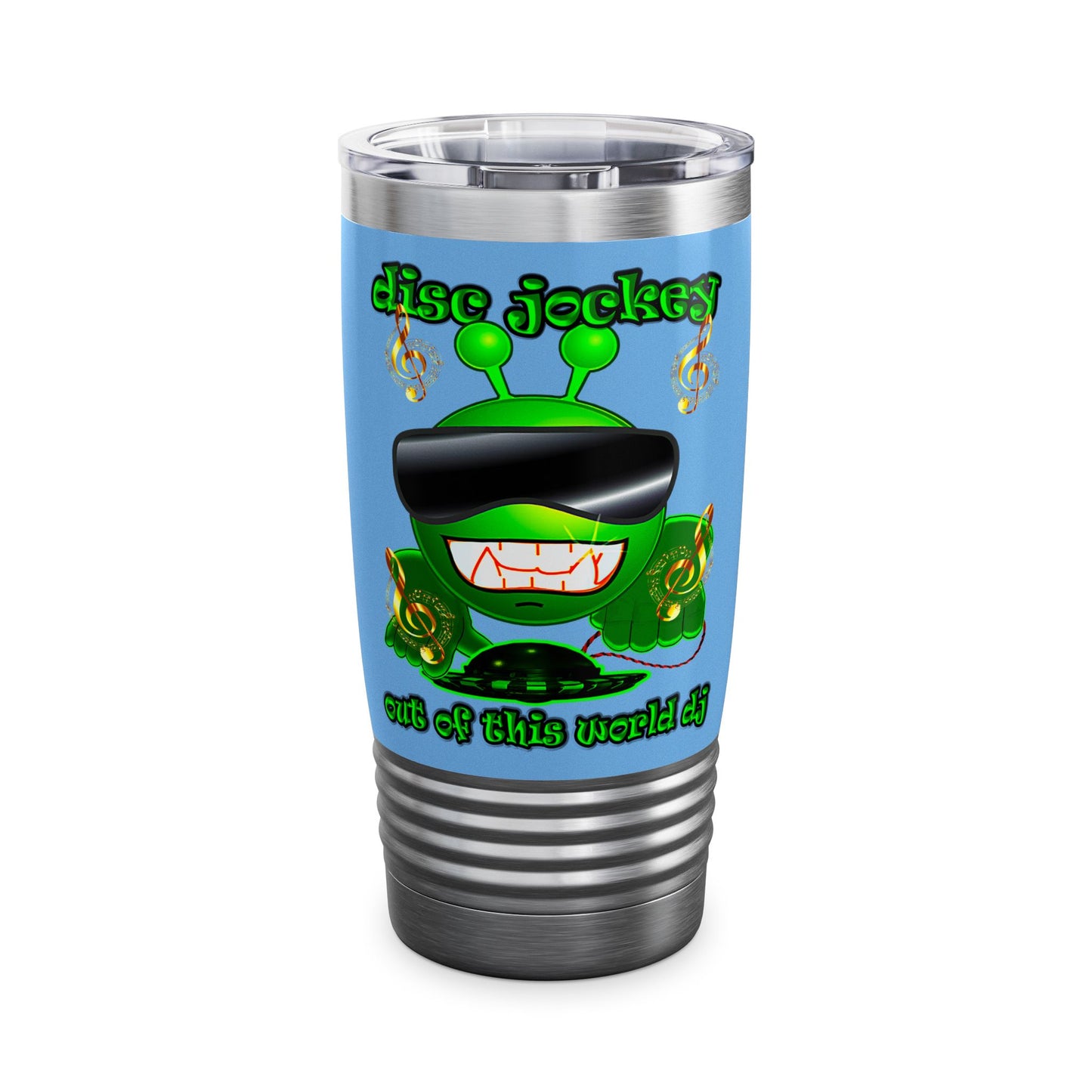 disc jockey - Ringneck Tumbler, 20oz (light blue)