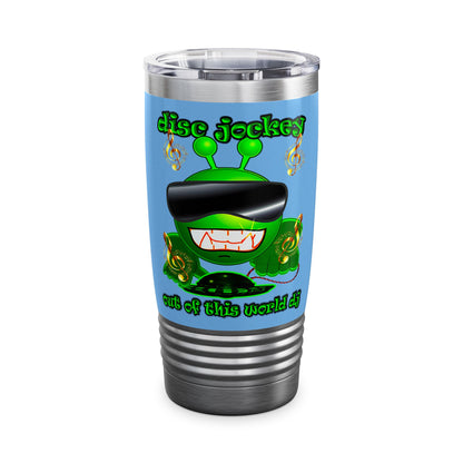 disc jockey - Ringneck Tumbler, 20oz (light blue)