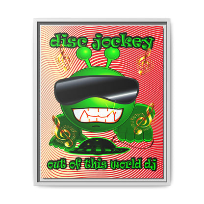 disc jockey - framed canvas art (yellow-orange wave)
