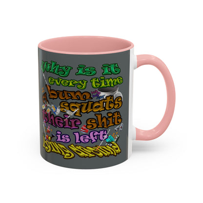 the bum's shit - Accent Mug (dark grey)