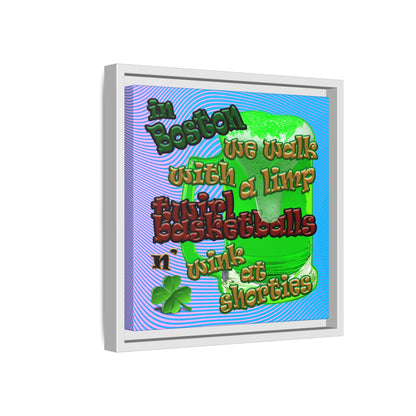 celtics logo - framed canvas art (light blue-purple wave)