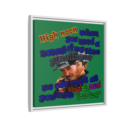 high noon - framed canvas art (dark green)