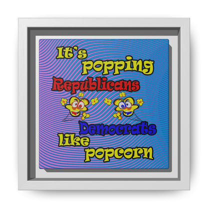 popping like popcorn - framed canvas art (light blue-purple wave)