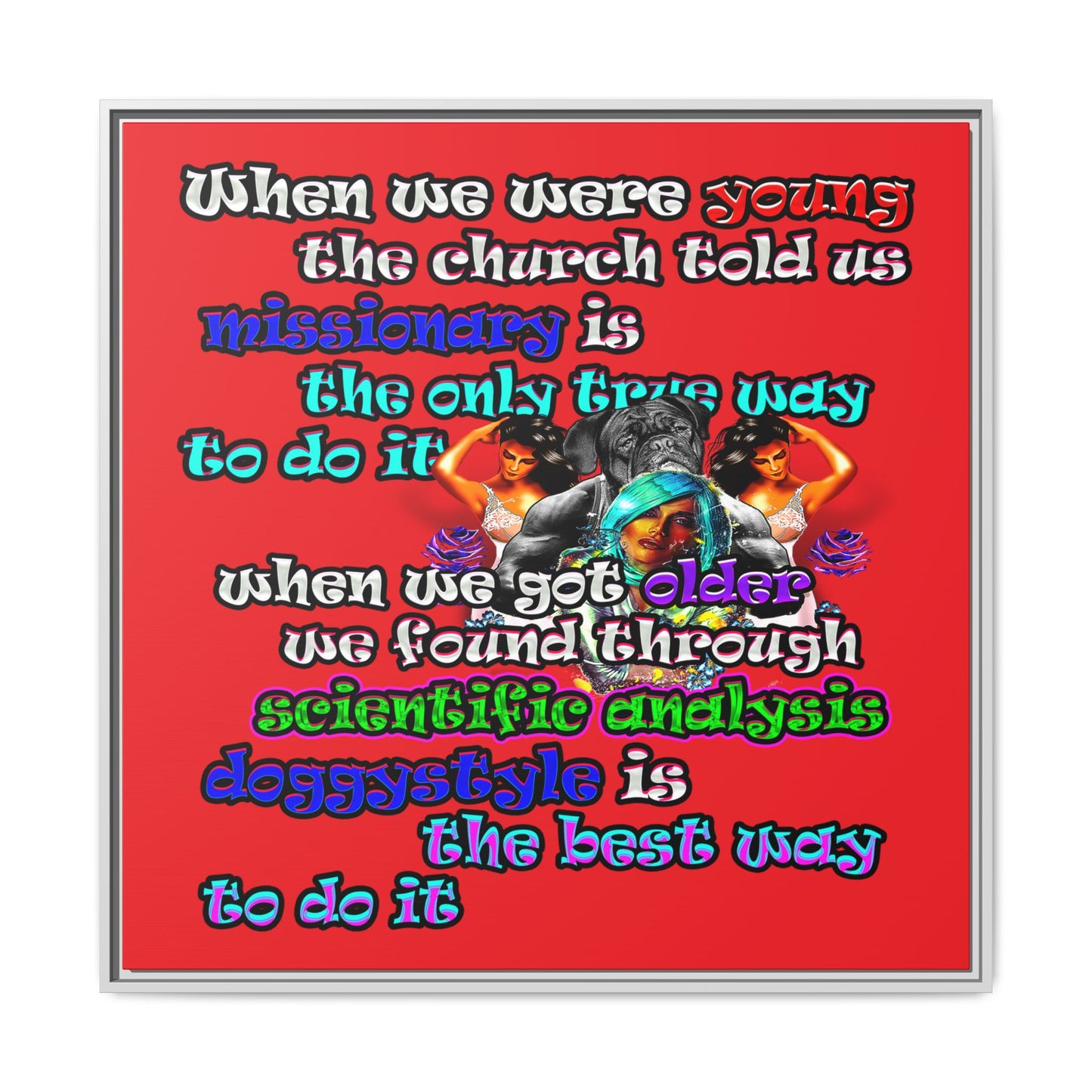 doggystyle - framed canvas art (red)