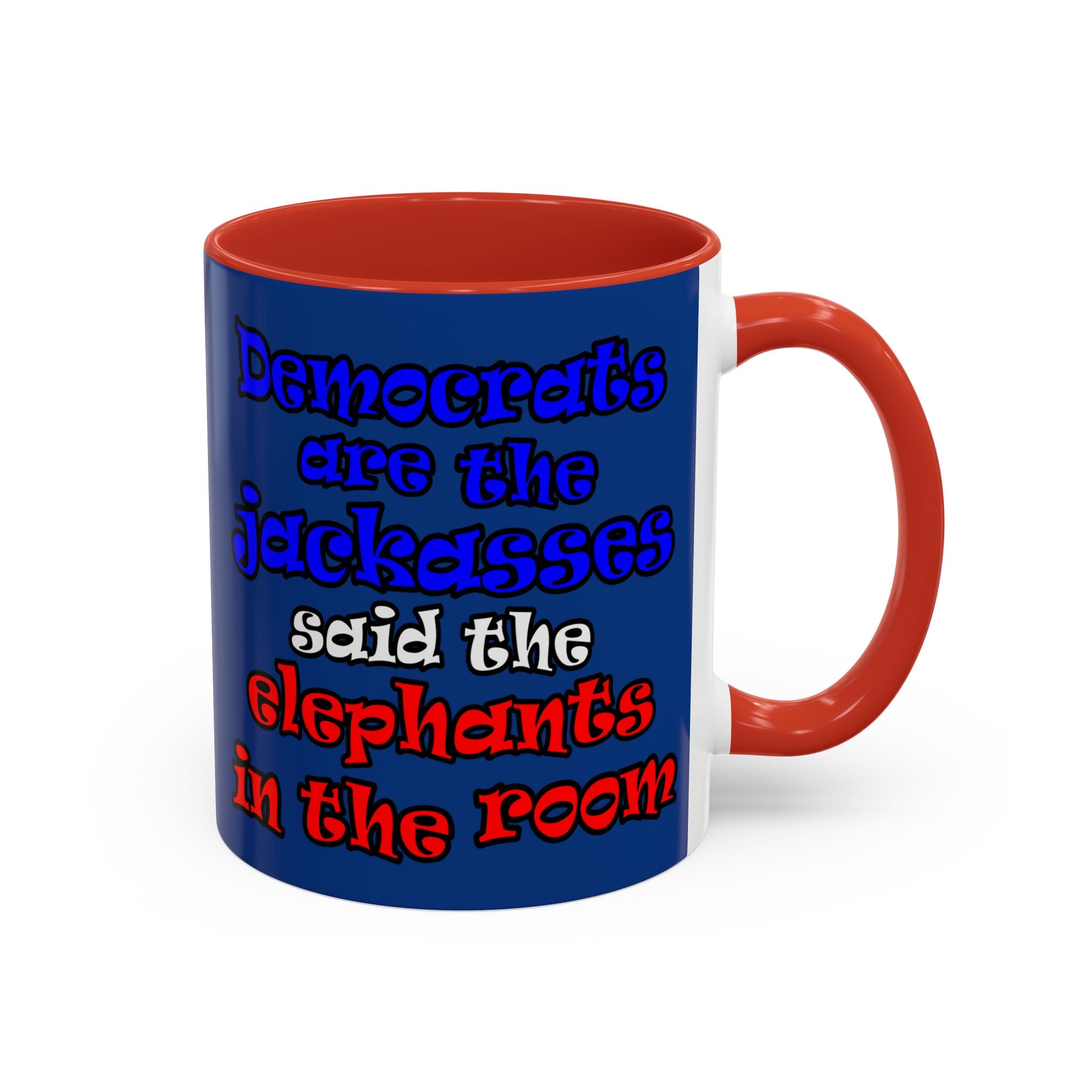 donkeys and elephants - Accent Mug (dark blue)