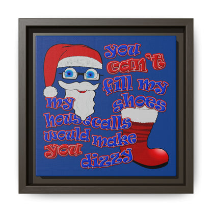 santa's shoes - framed canvas art (dark blue)
