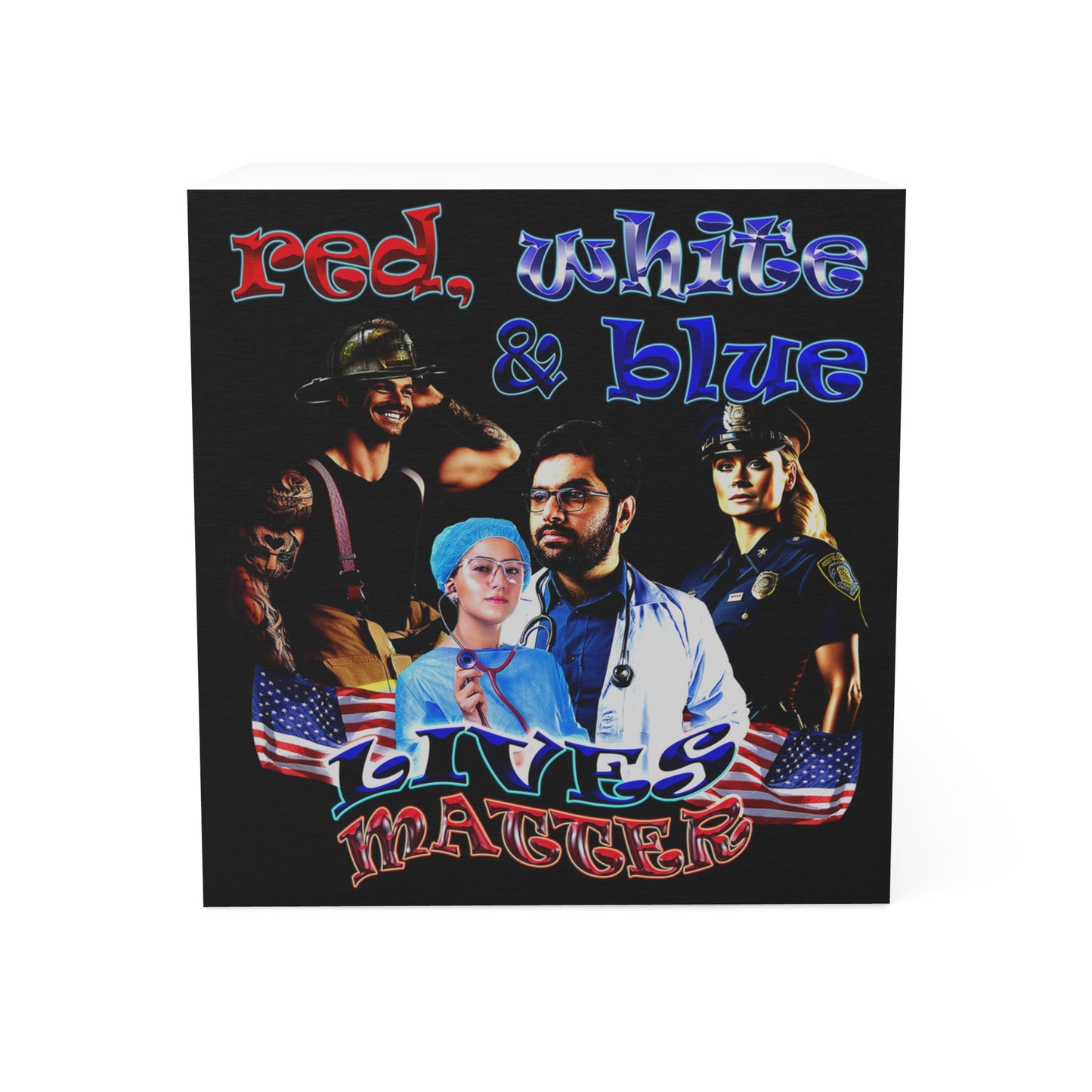 rw&b lives matter - note cube (black)