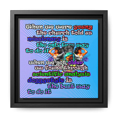 doggystyle - framed canvas art (light blue-purple wave)