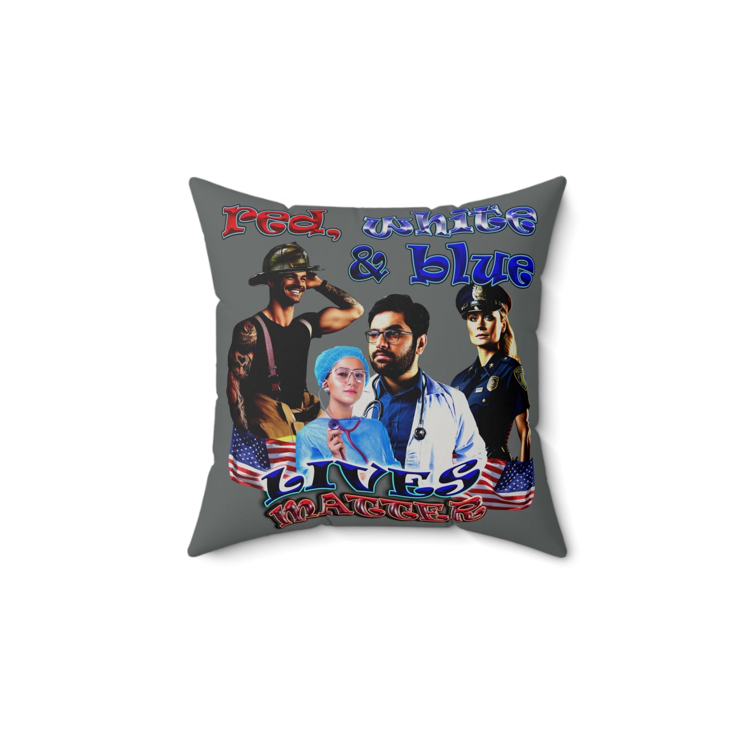 rw&b lives matter - Faux Suede Square Pillow - (dark grey)