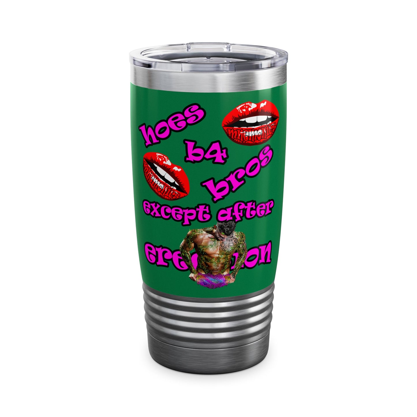 hoes b4 bros - Ringneck Tumbler, 20oz (dark green)