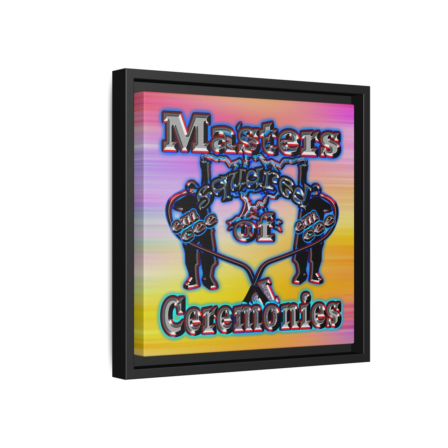 em cee squared - framed canvas art (color blur)