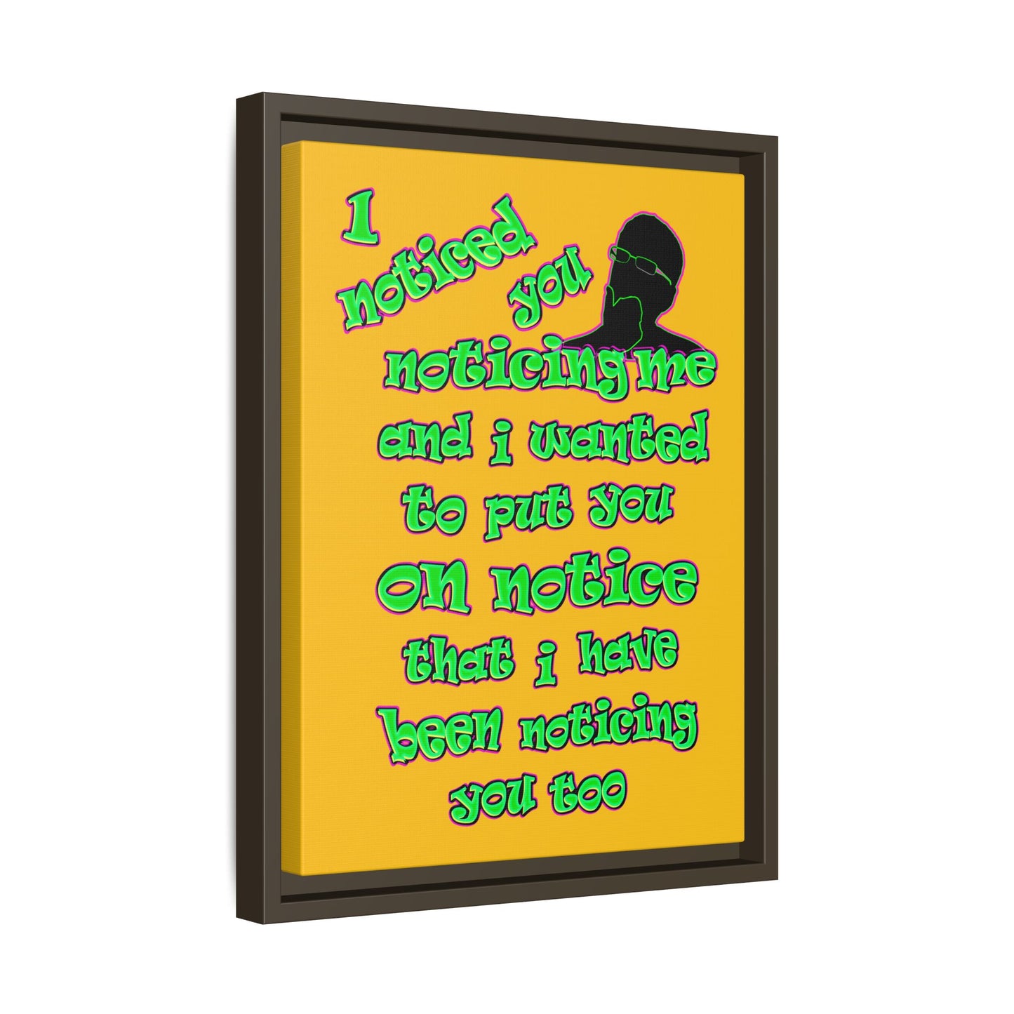 noticed you noticing - framed canvas art (yellow)