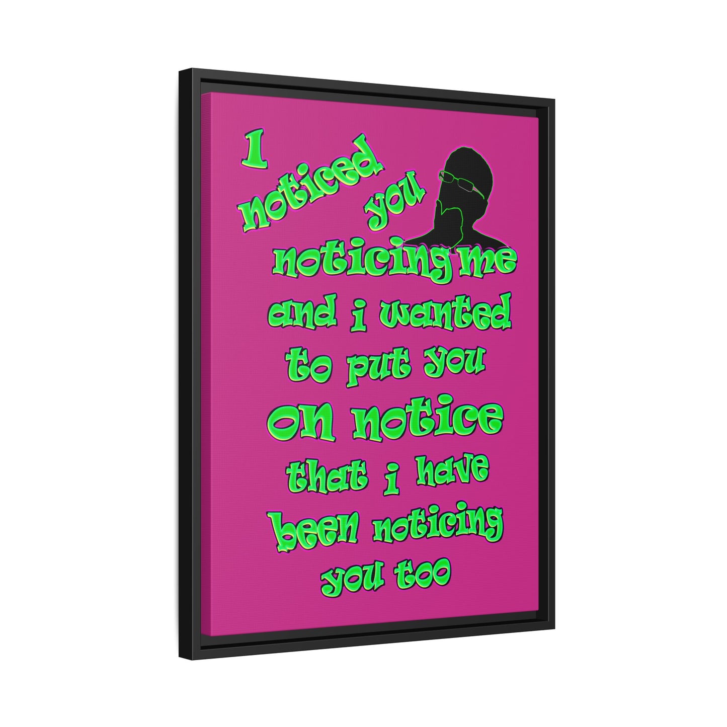 noticed you noticing - framed canvas art (pink)