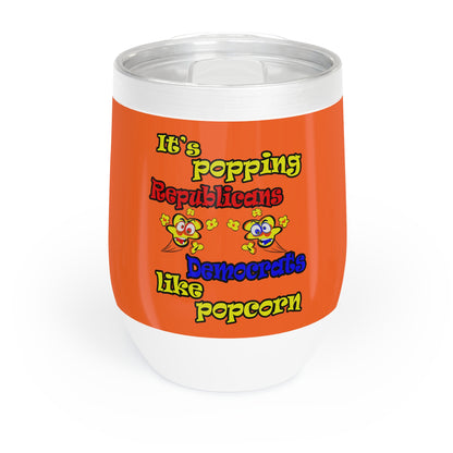 popping like popcorn - Chill Wine Tumbler (orange)