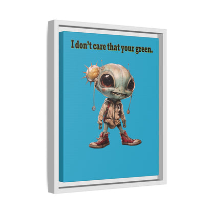 I don't care that your green - framed canvas art (turquoise)