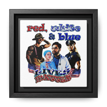 rw&b lives matter - framed canvas art (white)