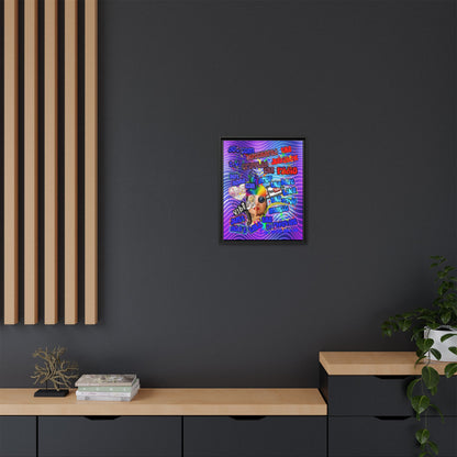 drop the beat - framed canvas art (purple wave)