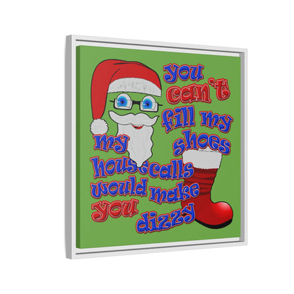 santa's shoes - framed canvas art (green)