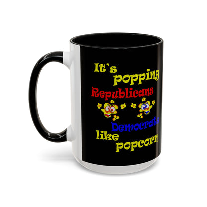 popping like popcorn - Accent Mug (black)