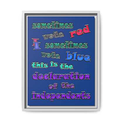 declaration of the independents - framed canvas art (dark blue)
