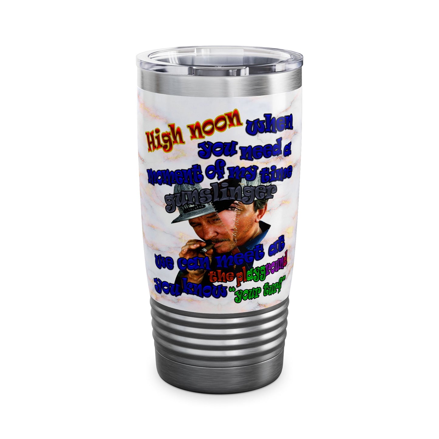 high noon - Ringneck Tumbler, 20oz (white marble)