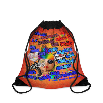drop the beat - Drawstring Bag (burnt orange)
