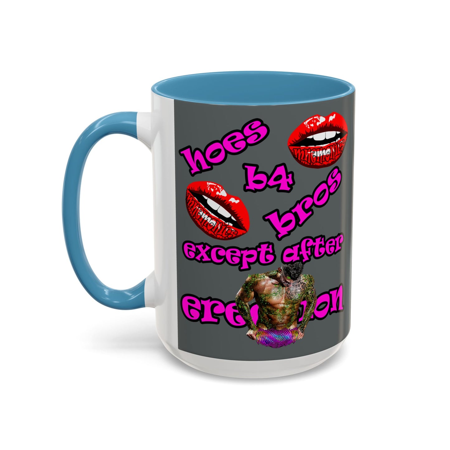 hoes b4 bros - Accent Mug (dark grey)