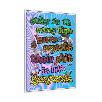 the bum's shit - framed canvas art (light blue-purple wave)