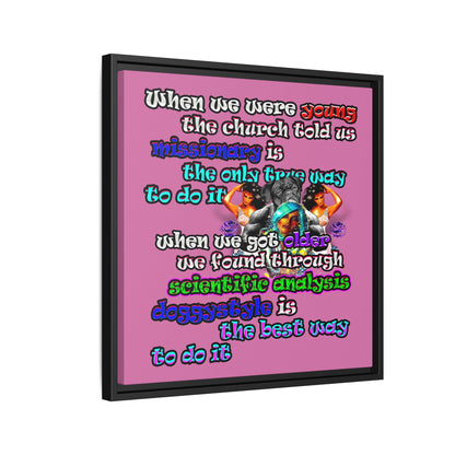 doggystyle - framed canvas art (light pink)