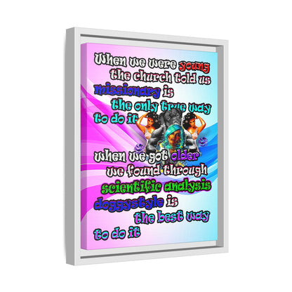 doggystyle - framed canvas art (light blue-pink wave)