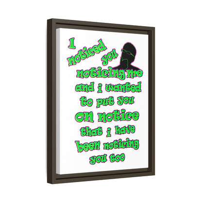 noticed you noticing - framed canvas art (white)