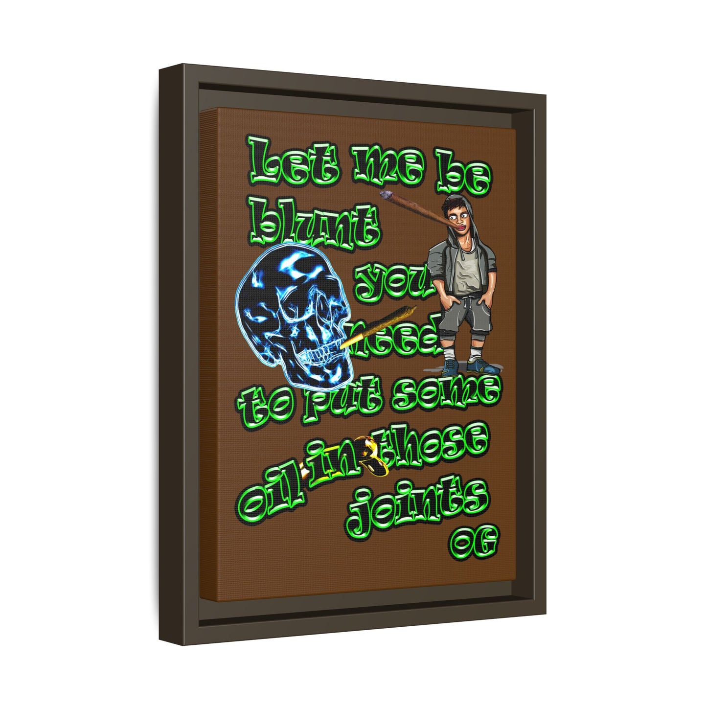 og - framed canvas art (brown)