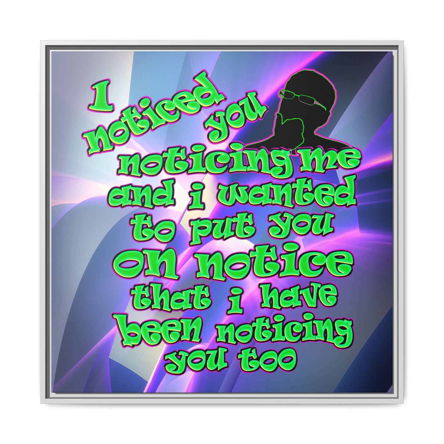 noticed you noticing - framed canvas art (grey-pink wave)