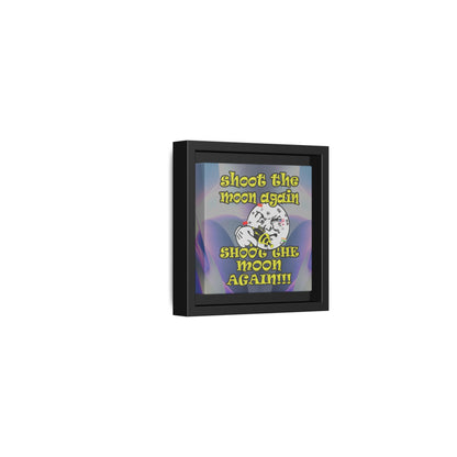shoot the moon again - framed canvas art (grey-pink wave)