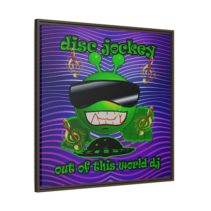 disc jockey - framed canvas art (purple wave)